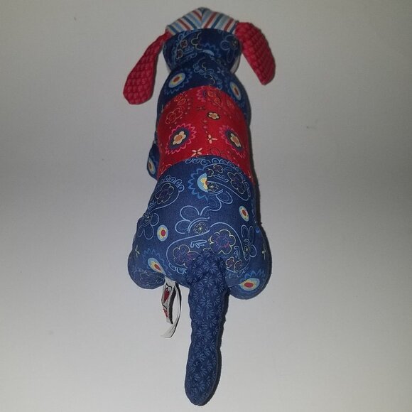 Daschie GANZ Puppy Dog Plush Red Blue Paisley 16" Long Stuffed Animal Lovey Toy - Picture 5 of 10